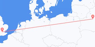出发地 英国目的地 白俄罗斯的航班