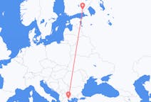 Flyreiser fra Thessaloniki, Hellas til Villmanstrand, Finland