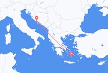 クロアチアのから スプリト、ギリシャのへ サントリーニ島フライト