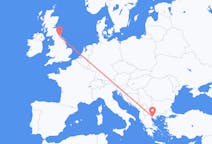 Flights from Thessaloniki, Greece to Durham, England, the United Kingdom