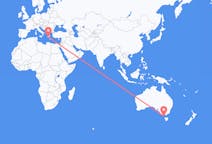 Flyrejser fra King Island, Australien til Kalamata, Grækenland