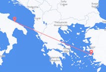 Vluchten van Samos, Griekenland naar Bari, Italië
