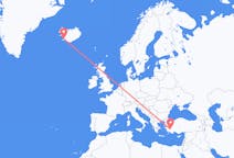 Flights from from Denizli to Reykjavík