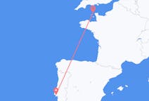Flyg från Alderney, Guernsey till Lissabon, Portugal