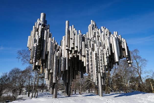 Photo of the Sibelius Monument by Eila Hiltunen, unveiled in 1967 in Helsinki, is dedicated to the Finnish composer Jean Sibelius, Helsinki, Finland.