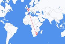 Flyg från Margate, KwaZulu-Natal, Sydafrika till Brive-la-gaillarde, Frankrike