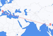 Flyreiser fra Udon Thani, Thailand til Barcelona, Spania