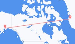Vluchten van Kenai, Verenigde Staten naar Kangerlussuaq, Groenland