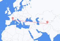 Flyrejser fra Dusjanbe, Tadsjikistan til Nimes, Frankrig