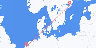 스웨덴에서 네덜란드까지 운항하는 항공편