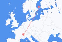Flyg från Mariehamn, Åland till Grenoble, Frankrike
