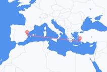 Flights from Kos, Greece to Valencia, Spain