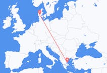 出发地 希腊出发地 斯基亚索斯目的地 丹麦比隆的航班