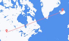 航班从美国海伦娜市到阿克雷里市，冰岛塞尔