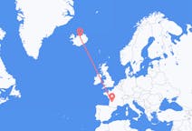 Flyg från Akureyri, Island till Bergerac, Frankrike