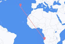 Vluchten van Lubango, Angola naar Graciosa, Portugal