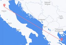 Vluchten van Bologna, Italië naar Skiathos, Griekenland
