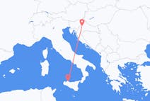 Flyg från Zagreb, Kroatien till Palermo, Italien
