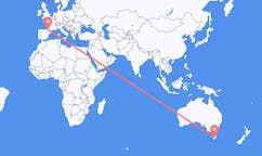 Flyg från Hobart, Australien till Lourdes (kommun i Brasilien, São Paulo, lat -20,94, long -50,24), Frankrike