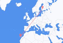 Flyrejser fra Tampere, Finland til Las Palmas, Spanien