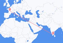 Flyreiser fra Madurai, India til Limoges, Frankrike