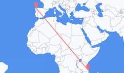 Flyrejser fra Mtwara, Tanzania til La Coruña, Spanien