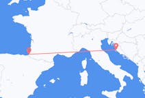 Flyg från Zadar, Kroatien till Biarritz, Frankrike