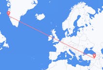 出发地 格陵兰出发地 瑪尼特索克目的地 土耳其Diyarbakir的航班