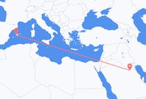 Vluchten van Qaisumah, Saoedi-Arabië naar Palma, Spanje