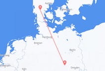 デンマークのから ビルン、ドイツのへ ライプツィヒフライト