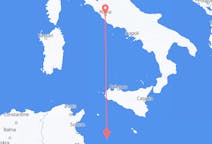 ローマからランペドゥーサ島行きのフライト