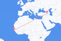 Flyreiser fra Ziguinchor, Senegal til Iğdır, Tyrkia