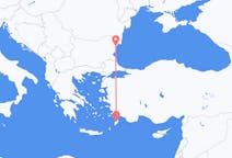 Flyreiser fra Varna, Bulgaria til Rhodos, Hellas