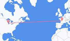 Flyg från Milwaukee, USA till Limoges, Frankrike