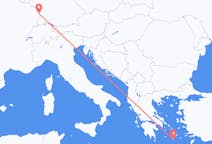 Flights from Strasbourg, France to Santorini, Greece