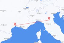 Flyrejser fra Bologna, Italien til Montpellier, Frankrig