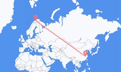 중국 황산시에서 출발해 노르웨이 알타로(으)로 가는 항공편