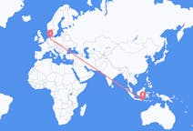 Flyreiser fra Praya, Lombok, Indonesia til Bremen, Tyskland
