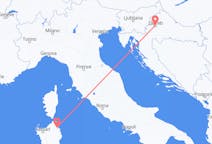 Vluchten van Zagreb, Kroatië naar Pontische Olbia, Italië