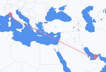 Flyreiser fra Abu Dhabi, De forente arabiske emirater til Bastia, Frankrike