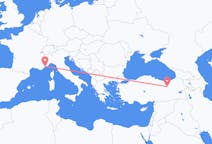 Flyreiser fra Erzincan, Tyrkia til Nice, Frankrike
