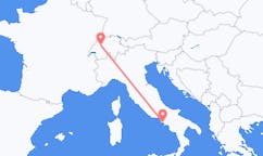 スイスのベルンから、イタリアのナポリまでのフライト