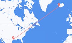 Fly fra byen Houston, USA til byen Reykjavik, Island