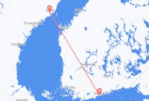 Flyreiser fra Helsingfors, Finland til Umeå, Sverige