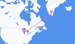 来自美国密尔沃基目的地 格陵兰纳萨尔苏克的航班