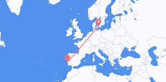 Vluchten van Portugal naar Denemarken