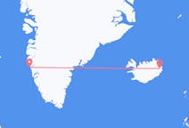 アイスランドのエギルスタジルから、グリーンランドのマニツォクまでのフライト