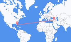 Flyreiser fra Fort Lauderdale, USA til Bingöl, Tyrkia