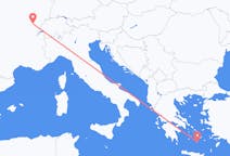 フランスのから ドール、ギリシャのへ サントリーニ島フライト