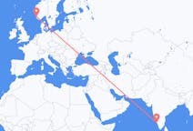 Flyreiser fra Kannur, India til Stavanger, Norge